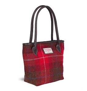 Tweed Cara Shoulder Bag Red Check