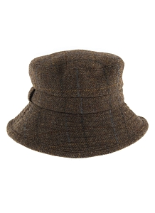 Hats Abraham Moon Herringbone Bucket Hat Chocolate