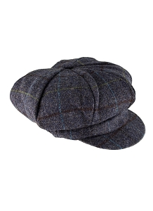 Caps Abraham Moon Check Baker Boy Hat Blue