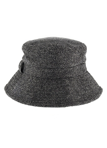 Hats Abraham Moon Herringbone Bucket Hat Charcoal