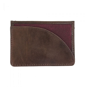 Leather Langdale Card Holder Dark Port