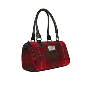 Tweed Barrel Bag Red Check