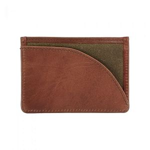 Leather Langdale Card Holder Olive