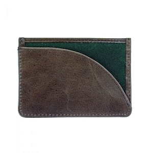 Leather Langdale Card Holder Green