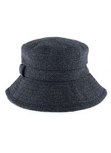 Hats Abraham Moon Herringbone Bucket Hat Navy