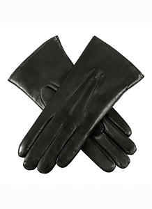Leather Women's Fur Lined Hairsheep Leather Gloves Ripley Black