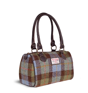 Tweed Barrel Bag Green Check