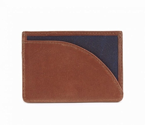 Leather Langdale Card Holder Navy